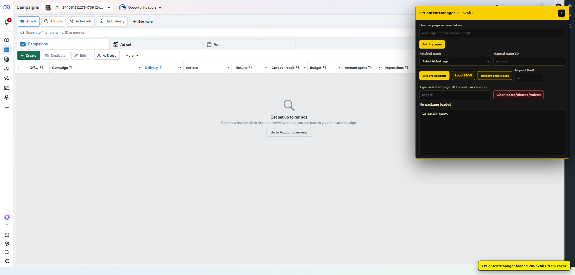 FPContentManager running inside Facebook